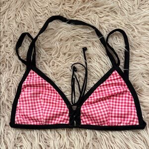 Trashy lingerie Pink Gingham Bikini Top with Black Trim